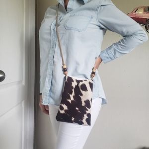Cow print purse satchel cowgirl country